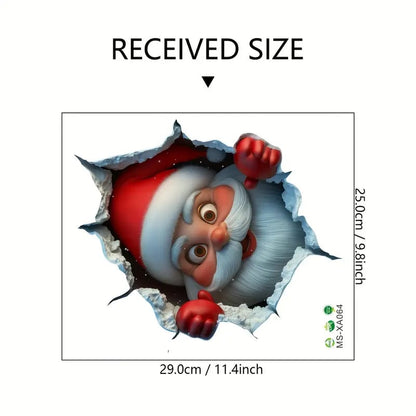 "Santa's Breaking In!" Christmas Wall Sticker 🎅 Funny Holiday Decor for Home 🎄