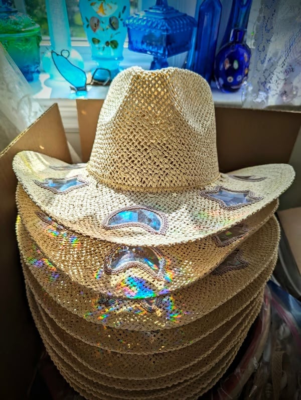 👒Suncatcher Cowgirl Straw Prism Hat