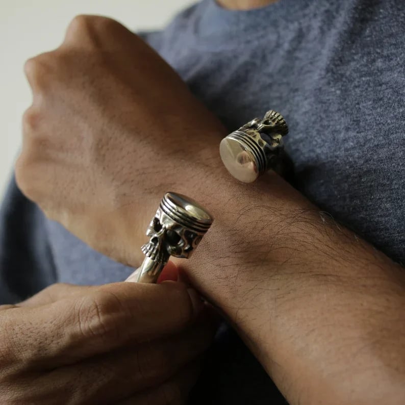 (🔥HOT SALE NOW 49% OFF) -Biker Piston Skull Bracelet🔥