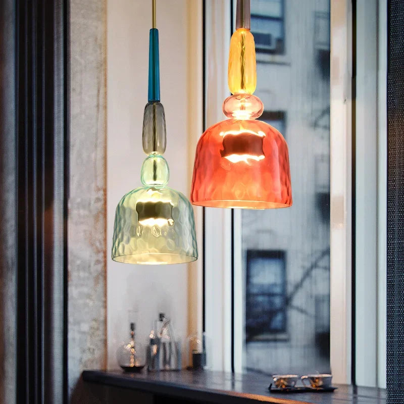 Adjustable Height Pendant Light with Vibrant Colors