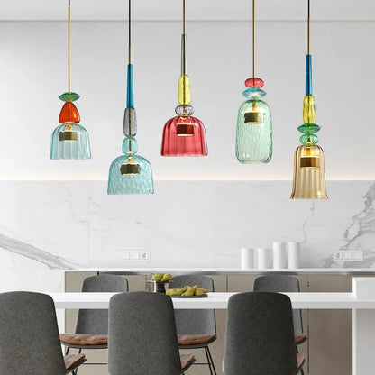 Adjustable Height Pendant Light with Vibrant Colors