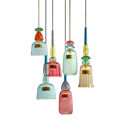 Adjustable Height Pendant Light with Vibrant Colors