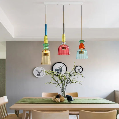Adjustable Height Pendant Light with Vibrant Colors