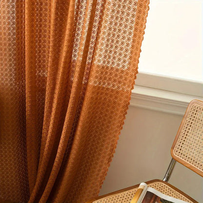 Boho Crochet Window Valance with Amber Hue