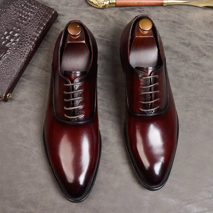 Aurelo Men's Italian Leather Oxford Shoes for Formal Wear