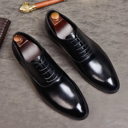 Aurelo Men's Italian Leather Oxford Shoes for Formal Wear