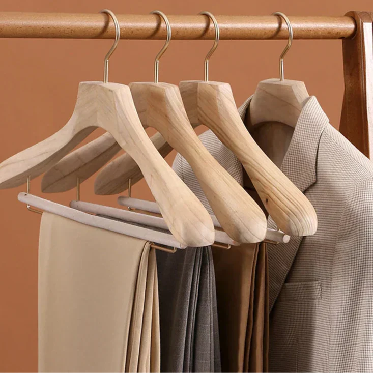 Camphor Wood Hangers - Wide Shoulder Suit & Coat Storage (Set of 2)