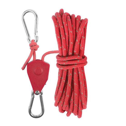 💥Outdoor Windproof RopeCamping Wind Rope Pulley Tie Down Strap with Carabiner, 4M Durable Nylon Rope💥