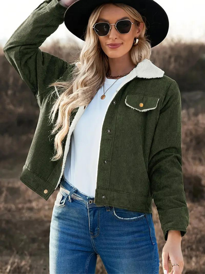Women's High Collar Button Jacket