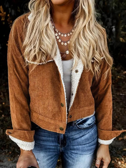 Women's High Collar Button Jacket