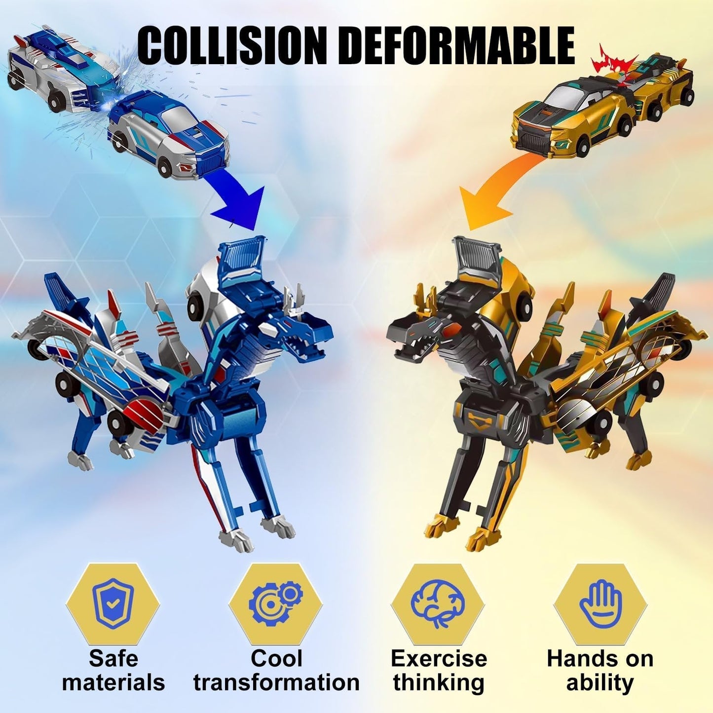 🎁Black Friday Special✨ Collision Transforming Dinosaur Car Toy