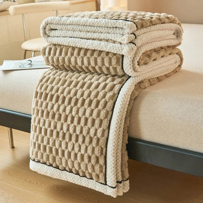 Cozy Bubble Fleece Throw Blanket