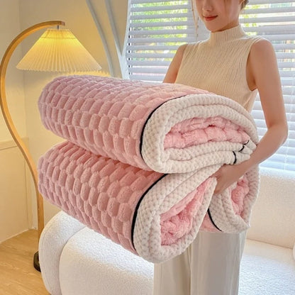 Cozy Bubble Fleece Throw Blanket