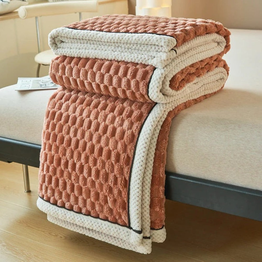 Cozy Bubble Fleece Throw Blanket