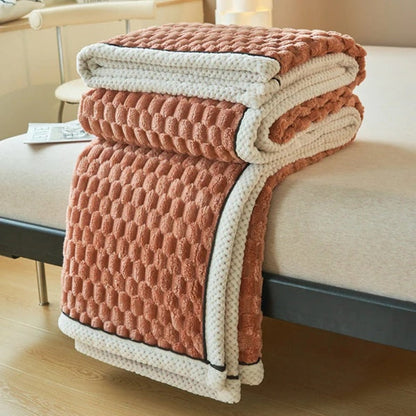 Cozy Bubble Fleece Throw Blanket