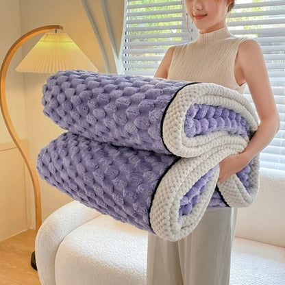 Cozy Bubble Fleece Throw Blanket