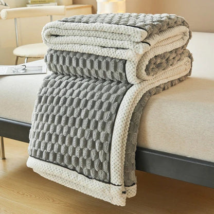 Cozy Bubble Fleece Throw Blanket
