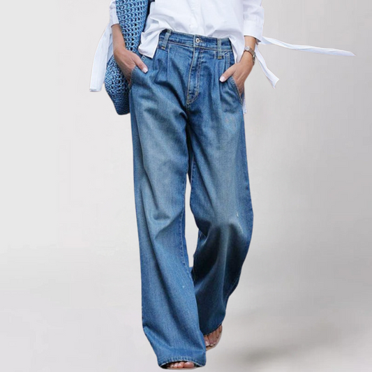 Niki | Loose Fit Denim Trousers with Wide Legs