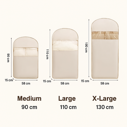 Hanging garment organizer with automatic compression