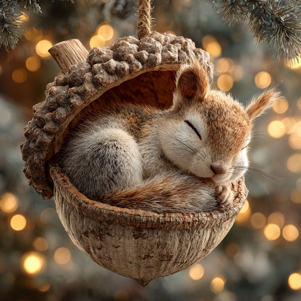 🌰 Woodland Friends Acorn Ornaments – Rustic Forest Holiday Decor 🌲