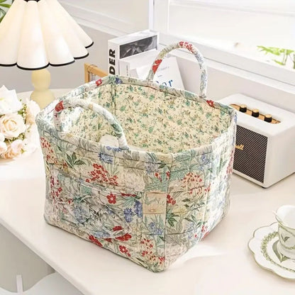 Floral Quilted Storage Tote