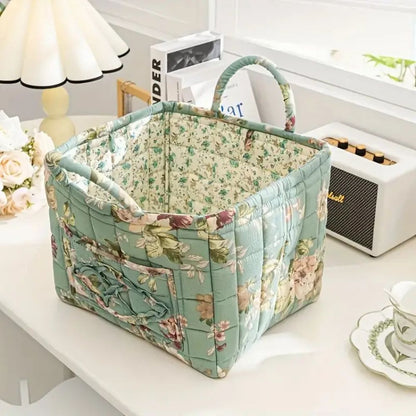 Floral Quilted Storage Tote