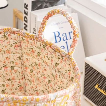 Floral Quilted Storage Tote