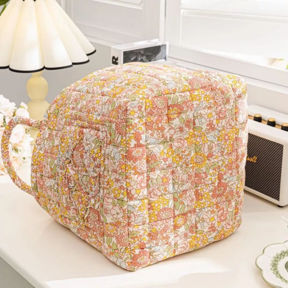 Floral Quilted Storage Tote