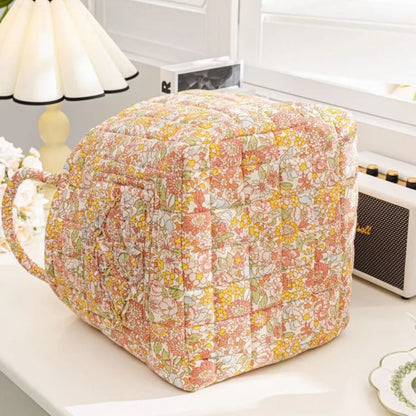Floral Quilted Storage Tote
