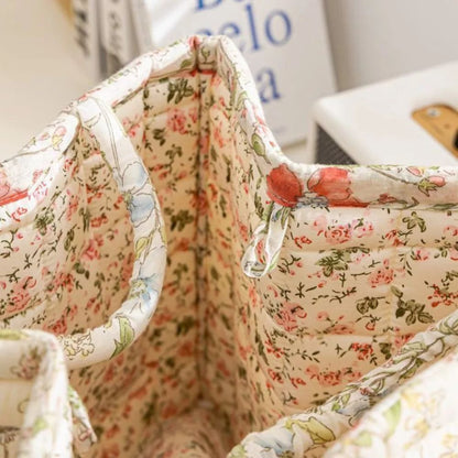 Floral Quilted Storage Tote