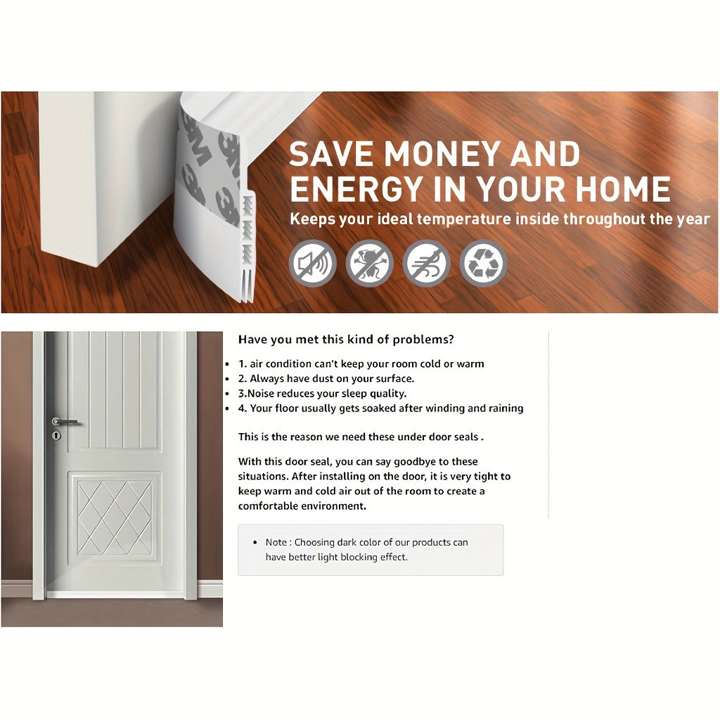 Silicone Door Seal with Adhesive for Drafts & Sound