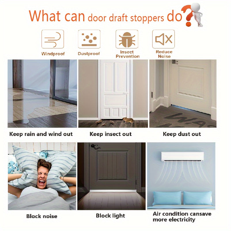 Silicone Door Seal with Adhesive for Drafts & Sound