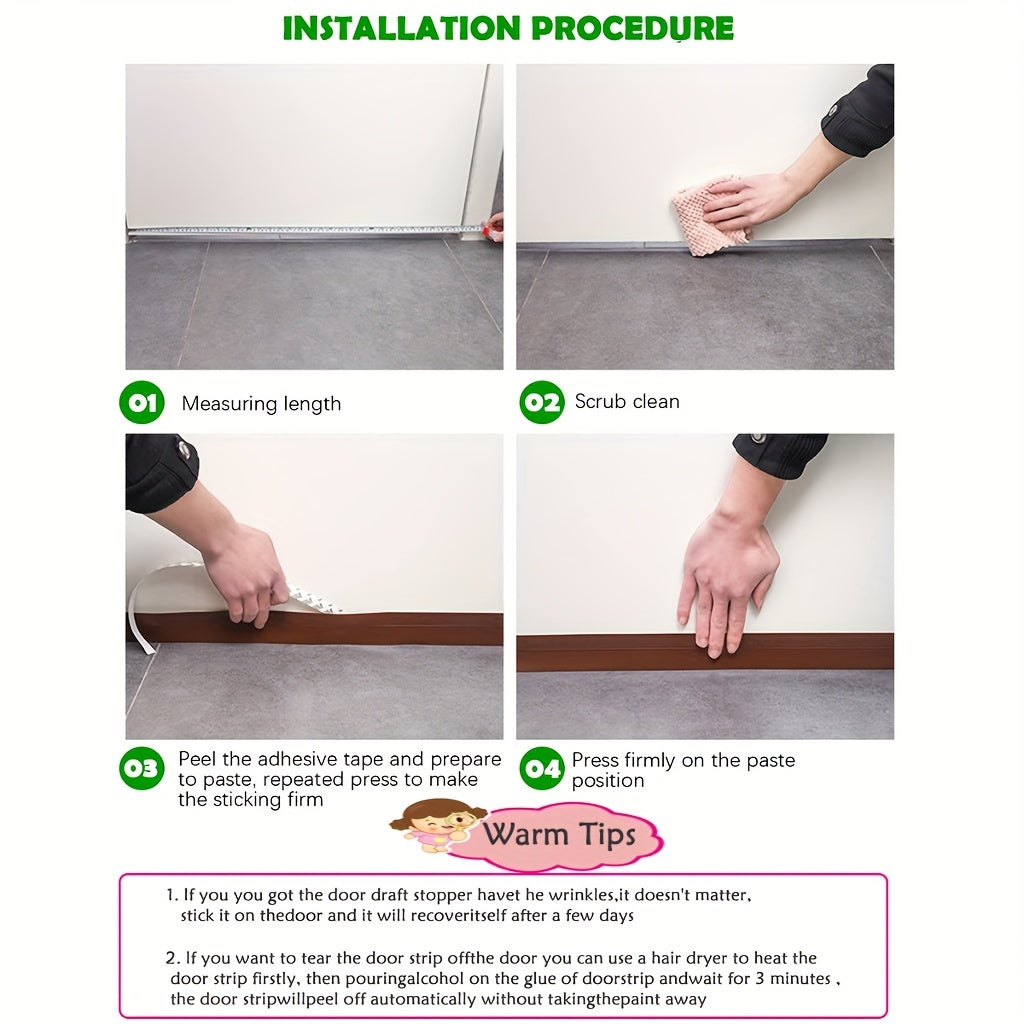 Silicone Door Seal with Adhesive for Drafts & Sound