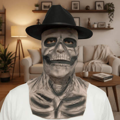 DREADSKULL – Lifelike skeleton mask & hat set for Halloween