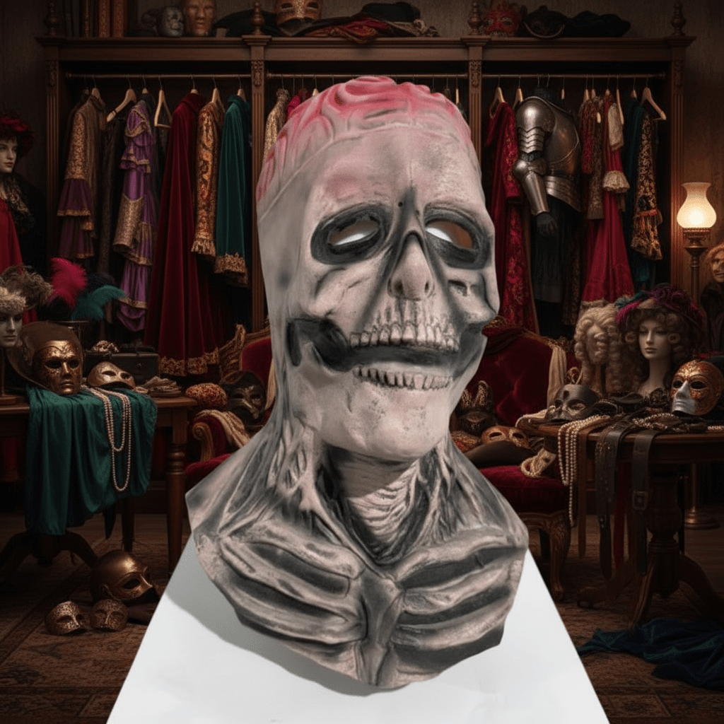 DREADSKULL – Lifelike skeleton mask & hat set for Halloween