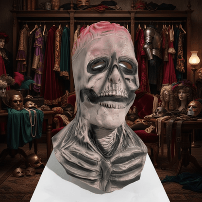 DREADSKULL – Lifelike skeleton mask & hat set for Halloween