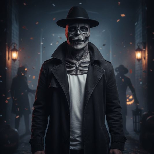 DREADSKULL – Lifelike skeleton mask & hat set for Halloween
