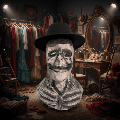 DREADSKULL – Lifelike skeleton mask & hat set for Halloween