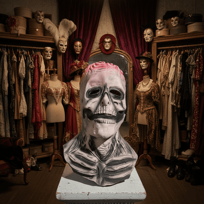 DREADSKULL – Lifelike skeleton mask & hat set for Halloween