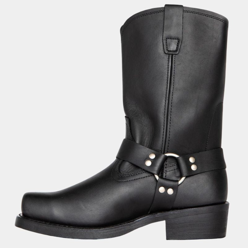 Men's Rugged Leather Harness Boots