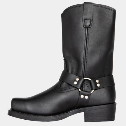 Men's Rugged Leather Harness Boots