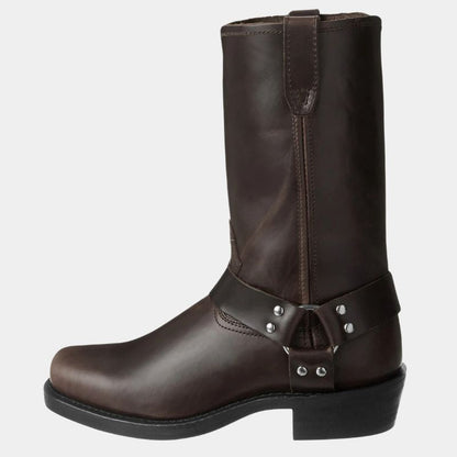Men's Rugged Leather Harness Boots