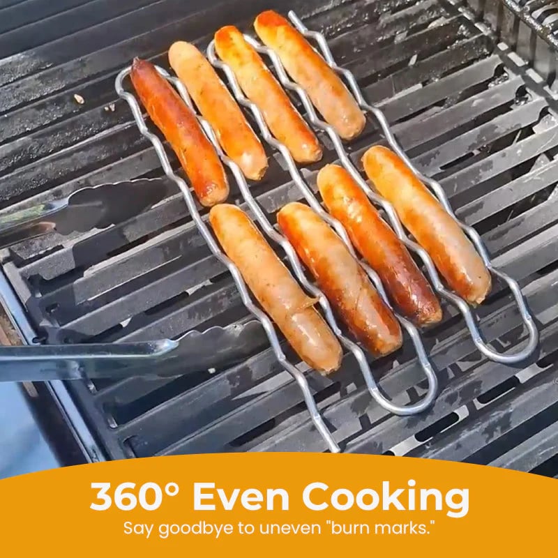 Grill Master Sausage Roller Rack — Perfect Hot Dogs Every Time!