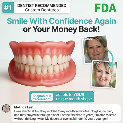🦷Ends Today: 70% OFF!  Custom-Fit Full Functional DenturesMake you more confident