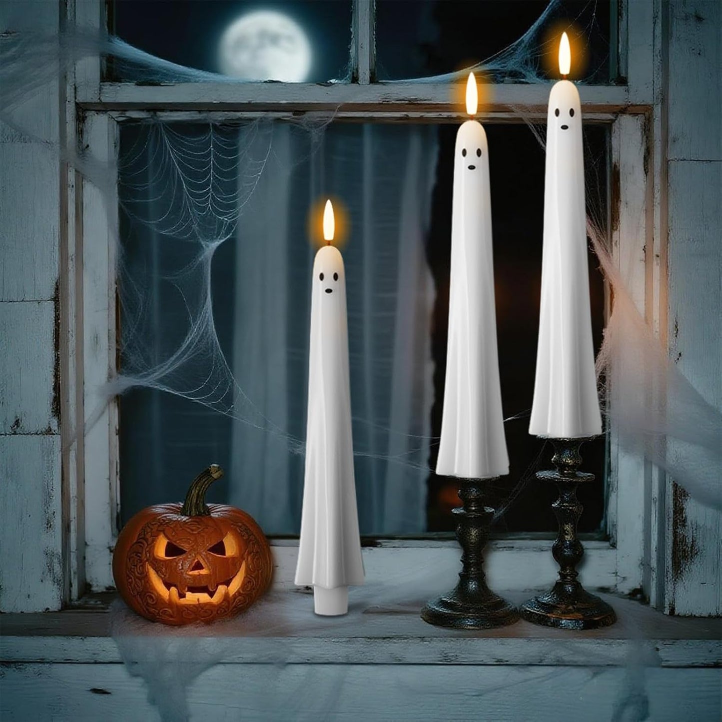 ?50K+ SOLD! Almost Gone ?Ghost Flameless Taper Candles with Remote and Timer