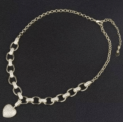 Elegant Heart-Shaped Zirconia Necklace - Stylish