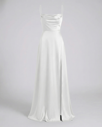 Niki | Women's Flowy Cowl Neck Maxi Dress with Slit