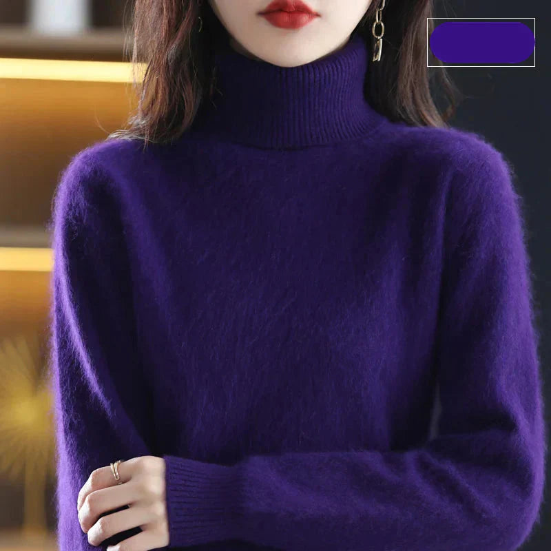 Women's 100% Pure Cashmere Turtleneck Sweater for Cold Weather