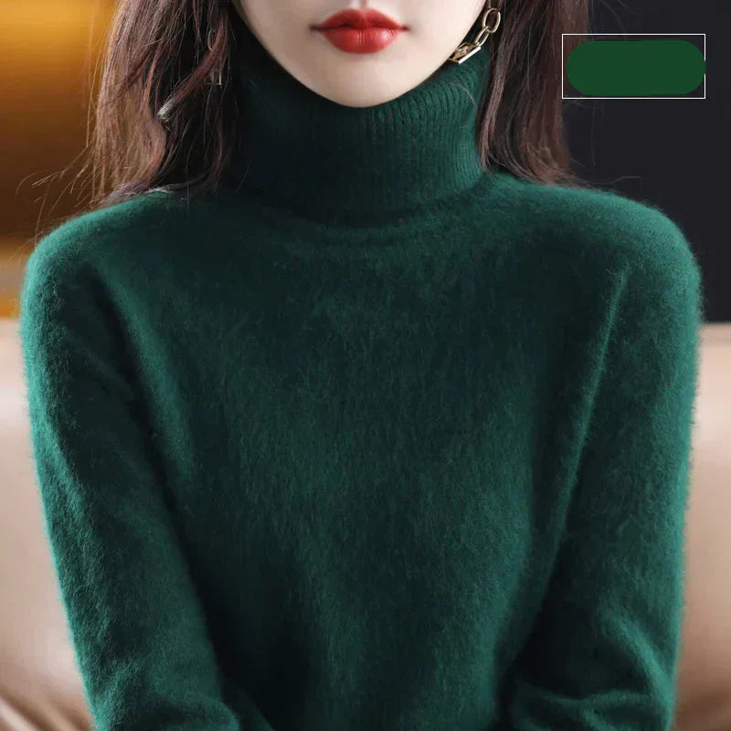 Women's 100% Pure Cashmere Turtleneck Sweater for Cold Weather