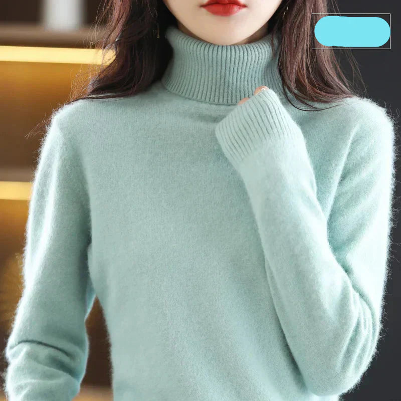 Women's 100% Pure Cashmere Turtleneck Sweater for Cold Weather